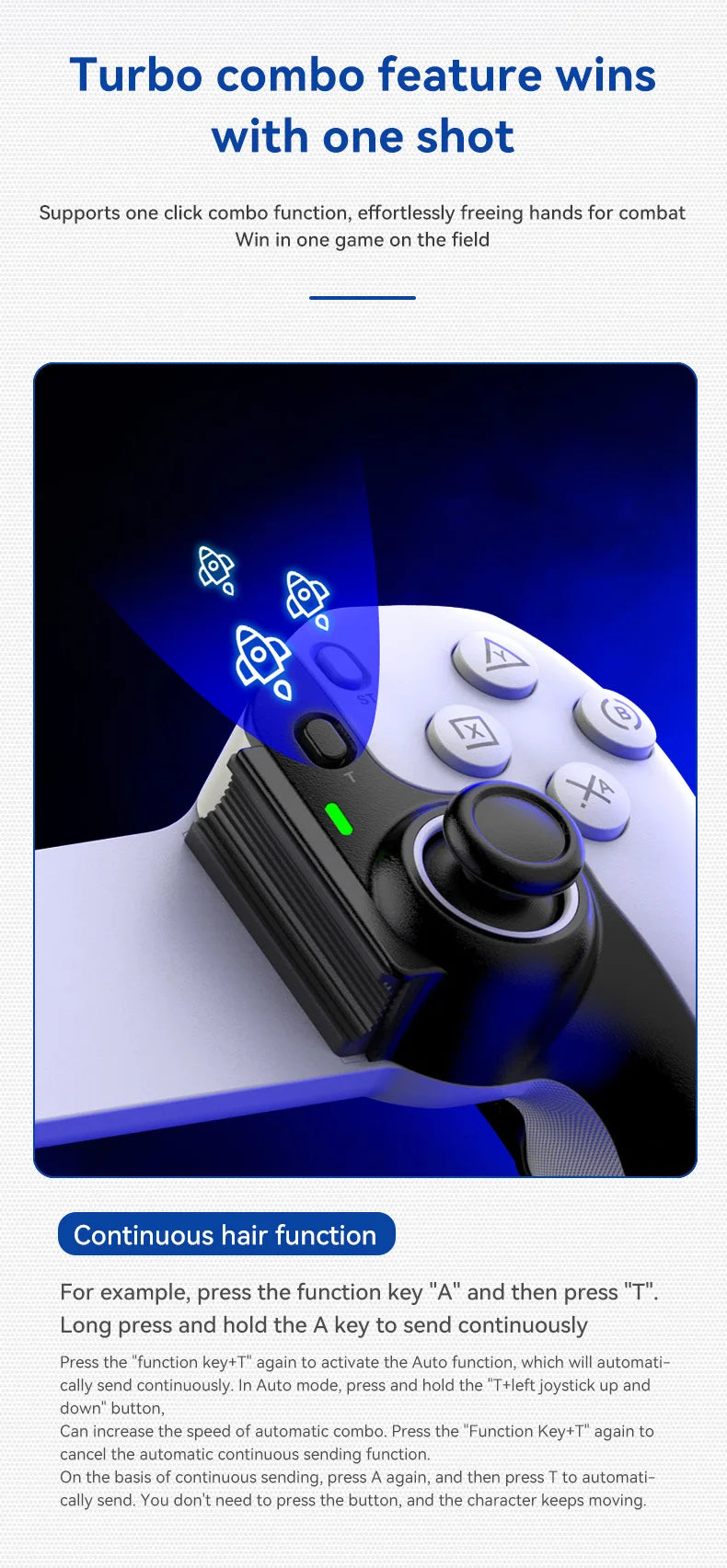 BSP D9 Wireless Handle For Switch Game Bluetooth Stretching Joystick For PS3 PS4 Android IOS Gamepad