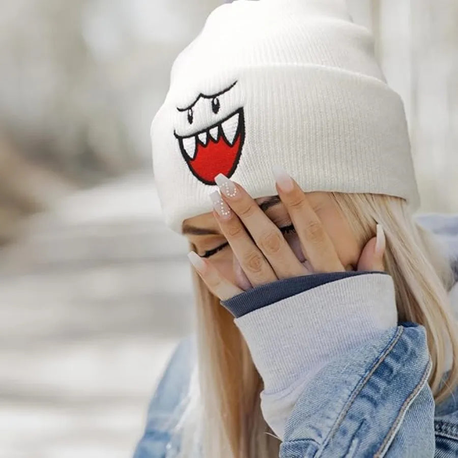 Outfits 2025👒Cozy Happy Face Embroidered Knitted Hat – Cute & Warm Winter Beanie for Men & Women (2025)