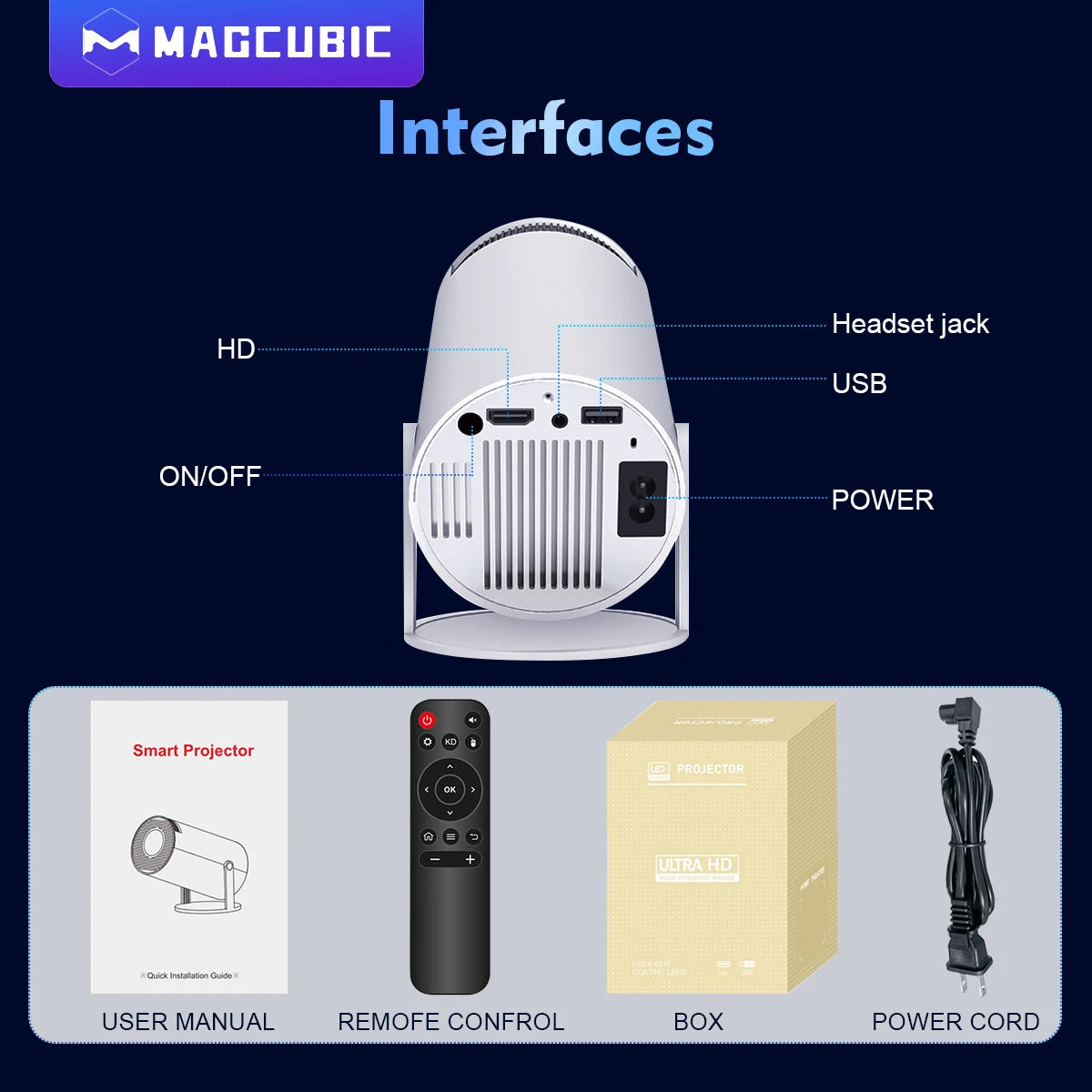 Magcubic HY300 Pro 4K Smart Projector – Android 11, 260 ANSI, Dual WiFi, BT 5.0
