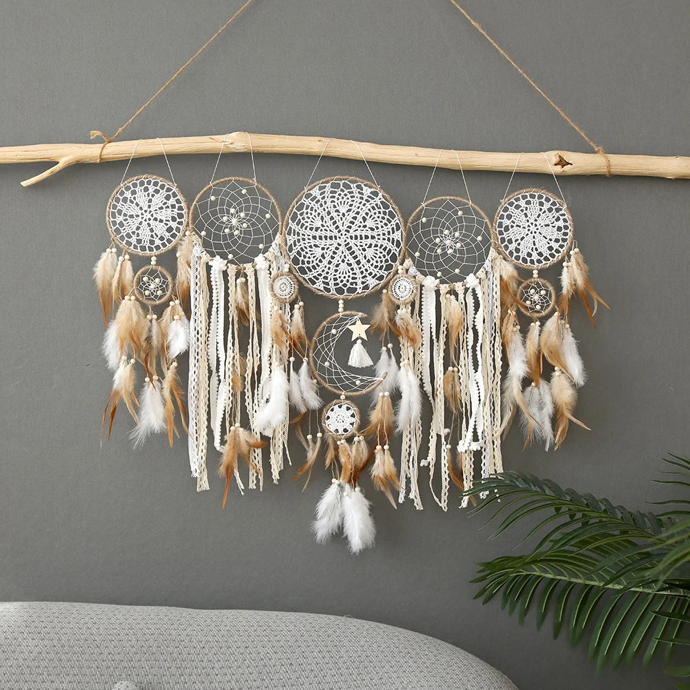 Gift🎁5pcs Bohemian Dreamcatcher Set – Large Wall Hanging for Bedroom, Wedding & Christmas Decor