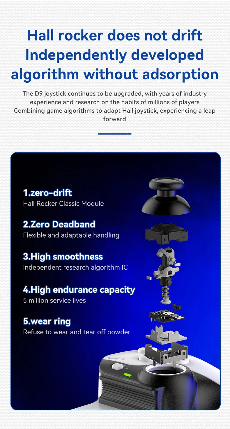BSP D9 Wireless Handle For Switch Game Bluetooth Stretching Joystick For PS3 PS4 Android IOS Gamepad