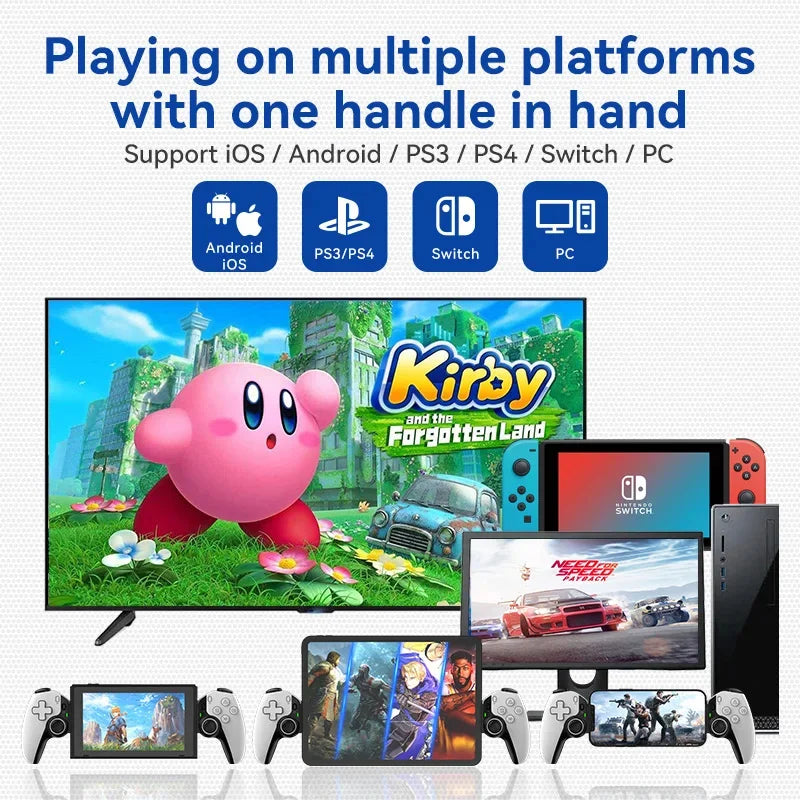 BSP D9 Wireless Handle For Switch Game Bluetooth Stretching Joystick For PS3 PS4 Android IOS Gamepad