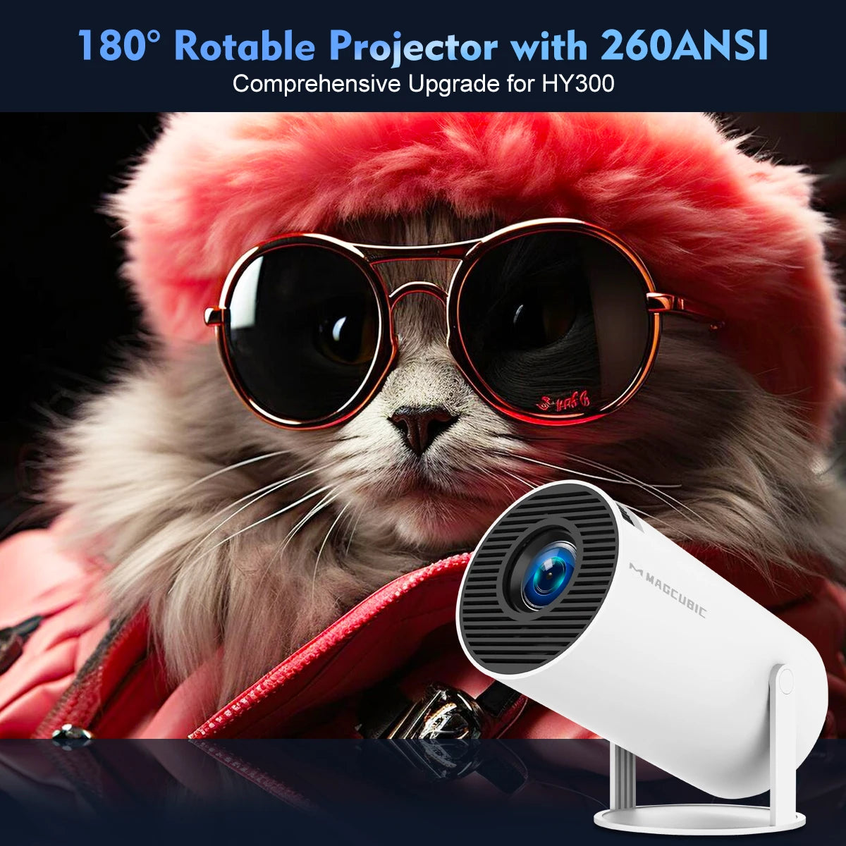 Magcubic HY300 Pro 4K Smart Projector – Android 11, 260 ANSI, Dual WiFi, BT 5.0
