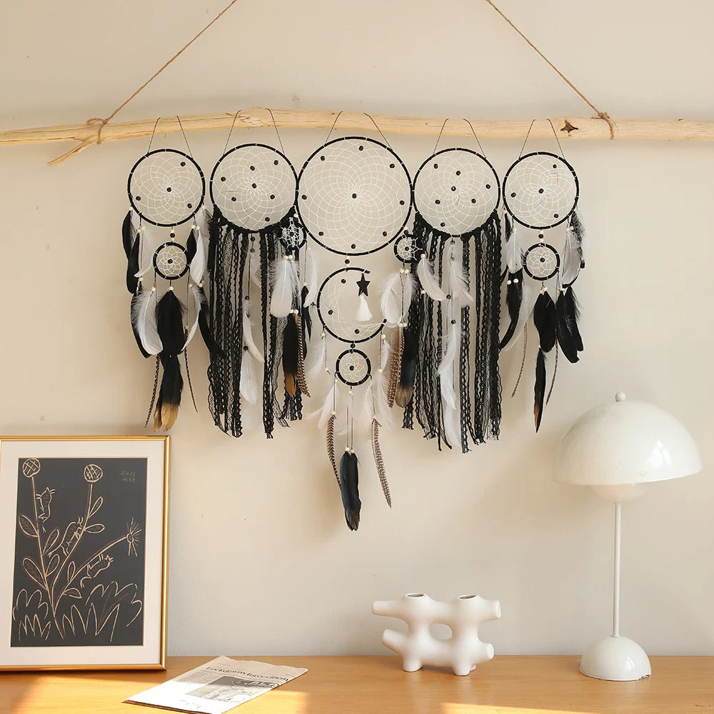 Gift🎁5pcs Bohemian Dreamcatcher Set – Large Wall Hanging for Bedroom, Wedding & Christmas Decor