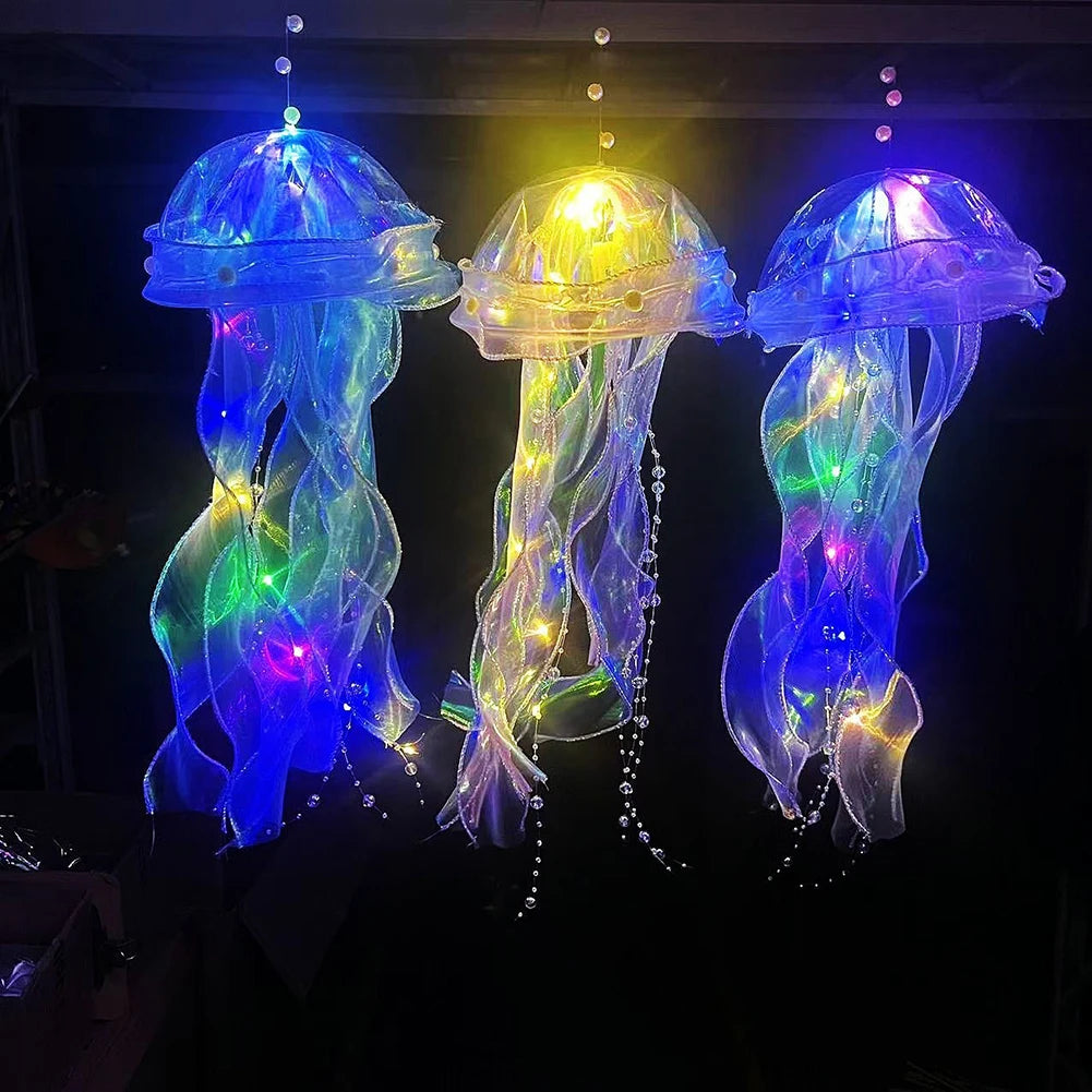 Giftđ5pcs Jellyfish Bedroom Light Lamp â Ribbon Bead Light for Childrenâs Room Decor