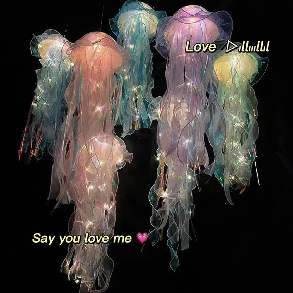 Giftđ5pcs Jellyfish Bedroom Light Lamp â Ribbon Bead Light for Childrenâs Room Decor