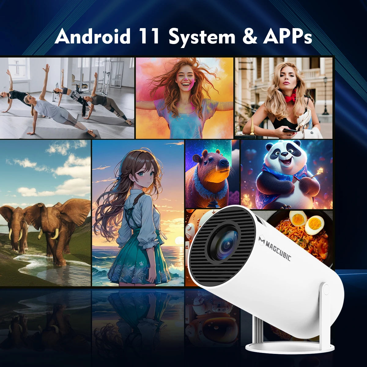 Magcubic HY300 Pro 4K Smart Projector – Android 11, 260 ANSI, Dual WiFi, BT 5.0