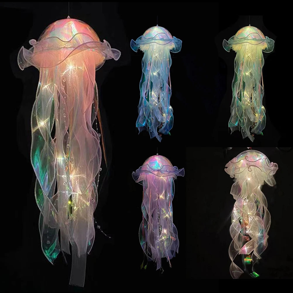 Giftđ5pcs Jellyfish Bedroom Light Lamp â Ribbon Bead Light for Childrenâs Room Decor