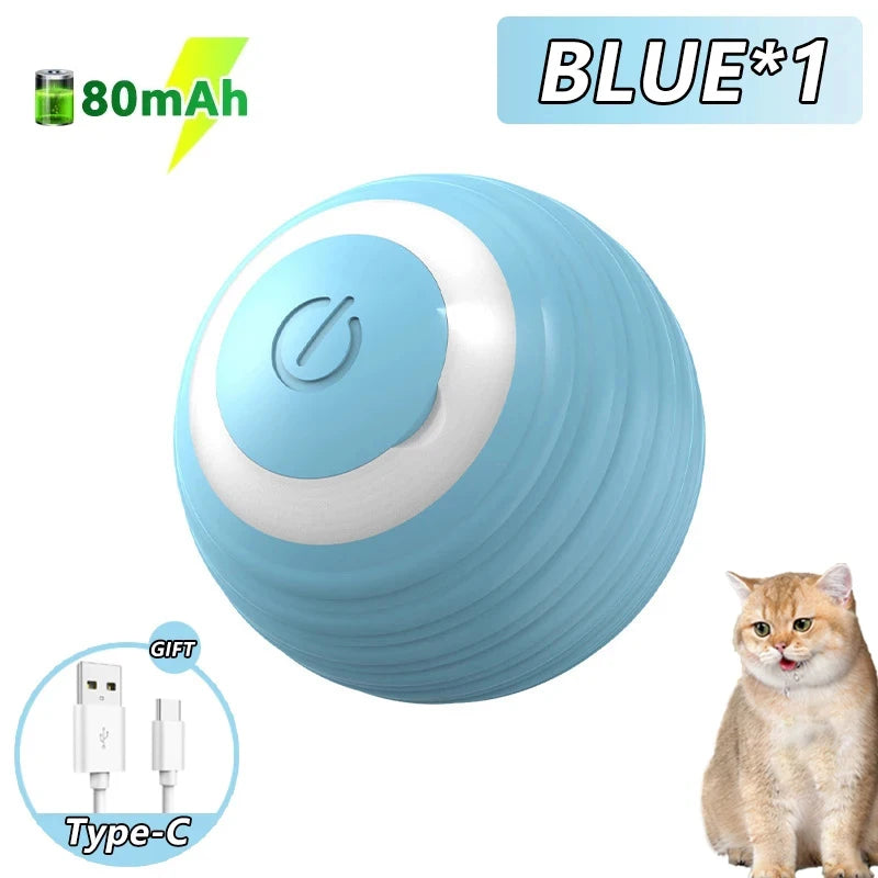 USB Smart Rolling Pet Toy Ball with RGB Lights – For Dogs & Cats