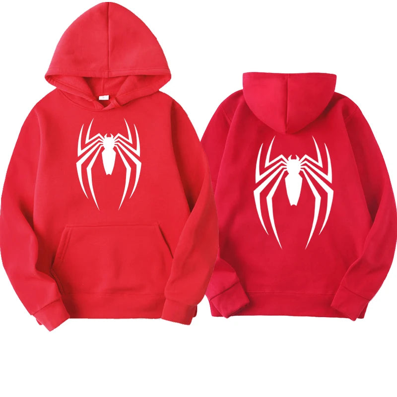 Outfits 2025 👕Men’s Hoodie with Spider Print – Street Fashion Sweatshirt, Casual Loose Fleece for Ladies & Men (2025)