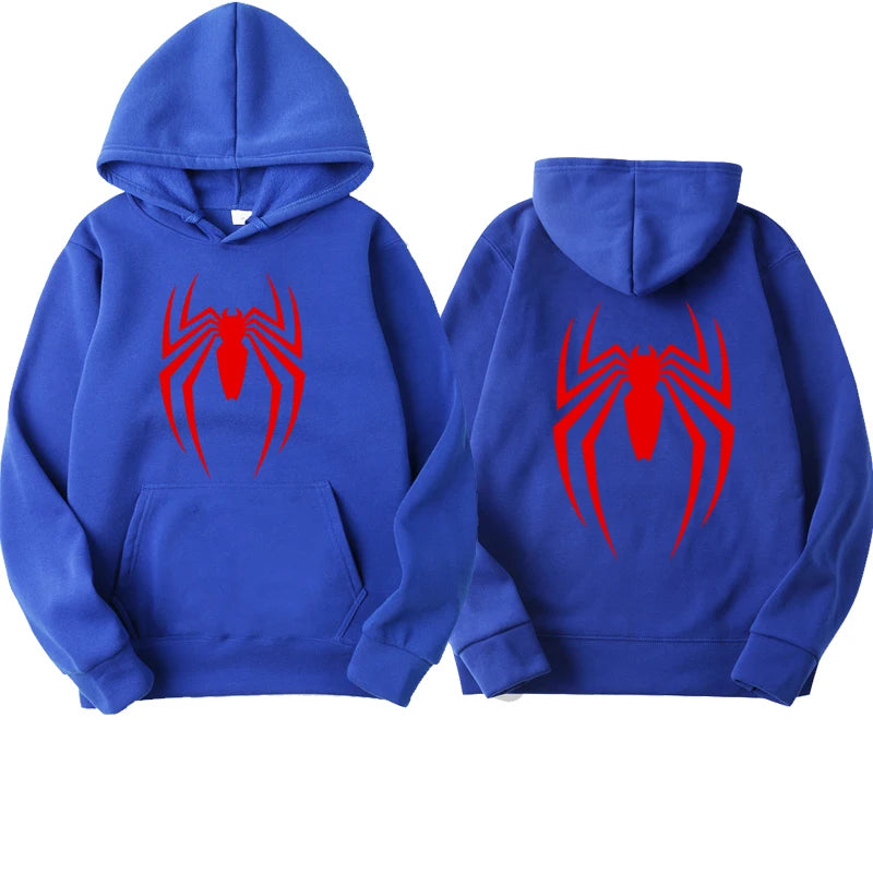 Outfits 2025 👕Men’s Hoodie with Spider Print – Street Fashion Sweatshirt, Casual Loose Fleece for Ladies & Men (2025)